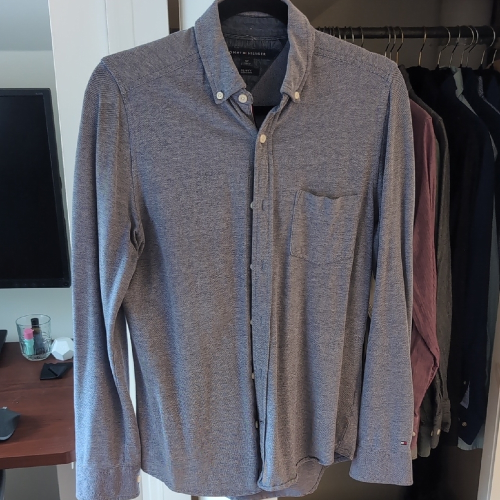 Tommy Hilfiger Casual Blue Button-Down Shirt